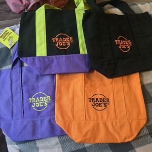Trader Joe's Tote Bags Set Halloween Color